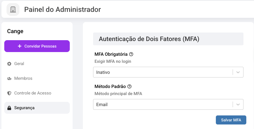Manual de Segurança no Cange – Senhas e MFA